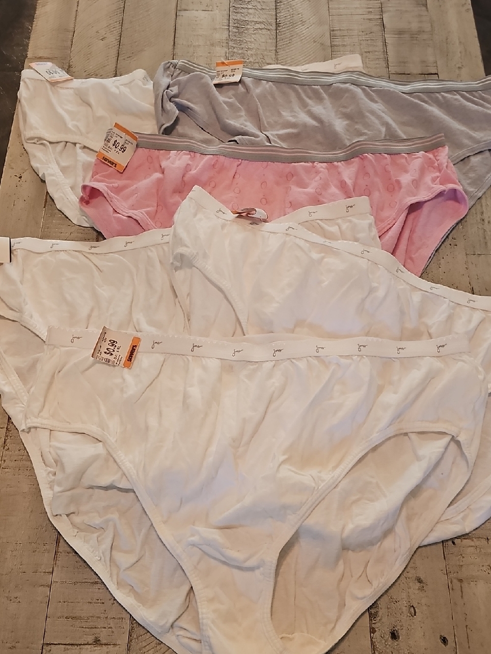 Mixed Women’s Cotton Briefs 6pk - White, Pink, Gray